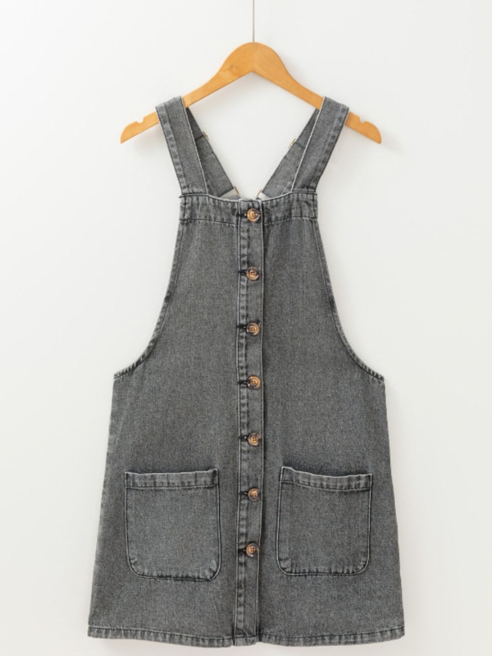Blue Zone Planet | Wide Strap Button Down Denim Overall Dress