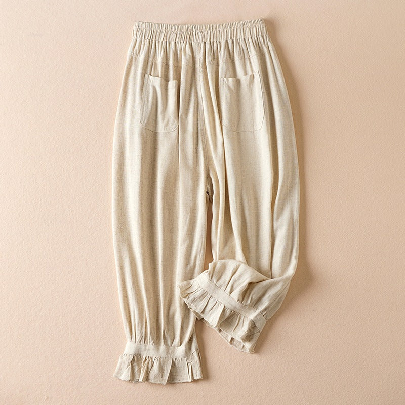 Summer thin lantern cropped pants