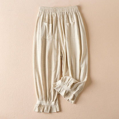 Summer thin lantern cropped pants