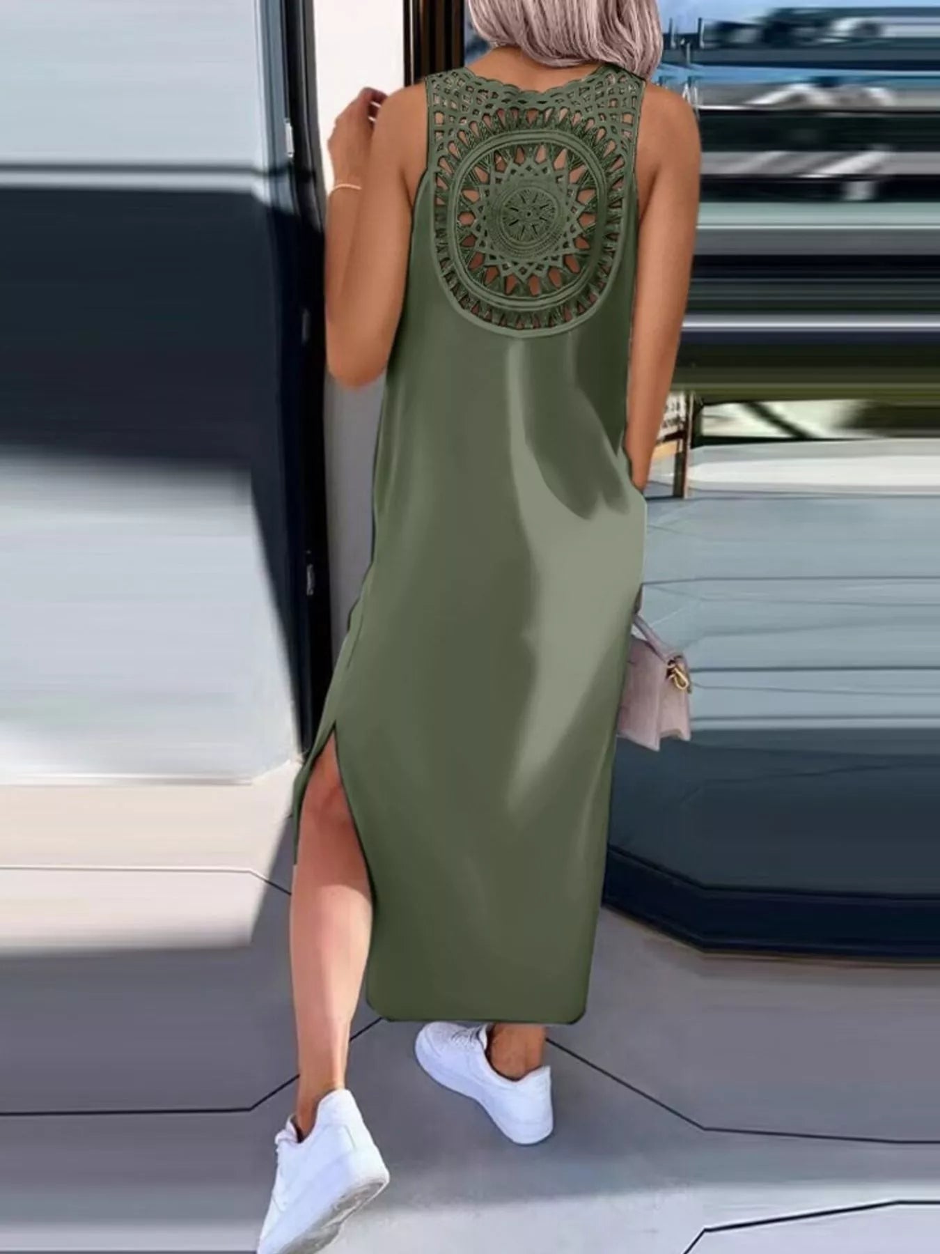 Side Slit Sleeveless Maxi Dress
