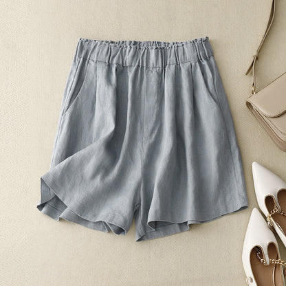 Cotton and linen casual all-match shorts