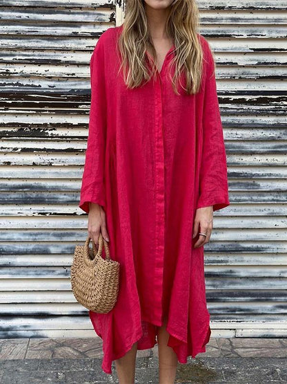 Fashion Casual Long-Sleeved Shirt Dress