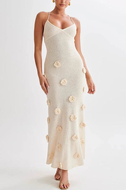 Robe longue à lacets et crochet dans le dos, des fleurs pour toutes les occasions