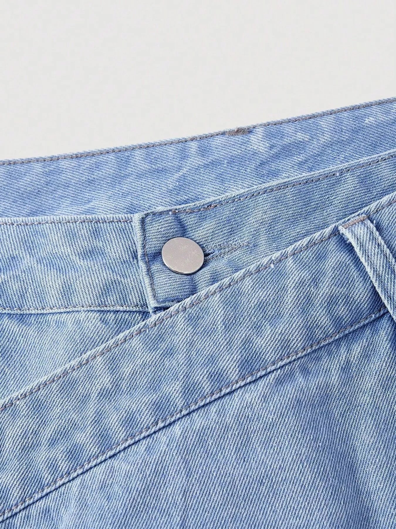 Asymmetric Raw Hem Wide-Leg Jeans