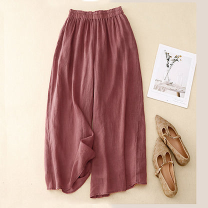 Retro thin and elegant double-layer cropped pants