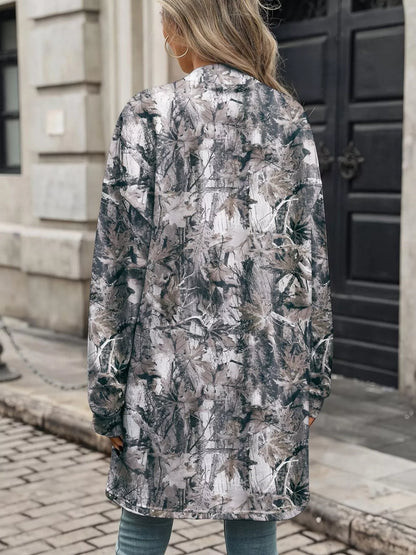 Printed Open Front Cardigan
