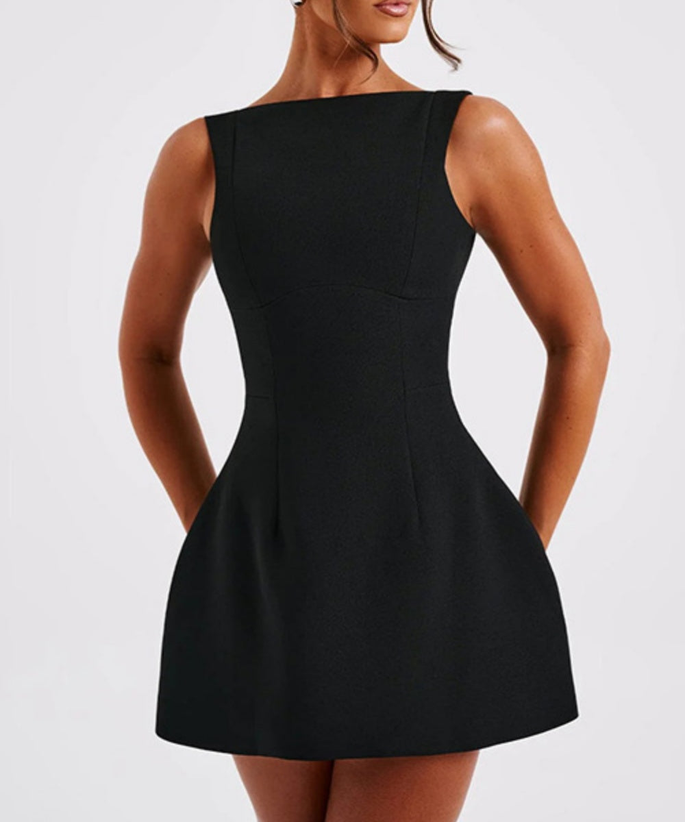 Elegantly Cut Sleeveless Mini Dress