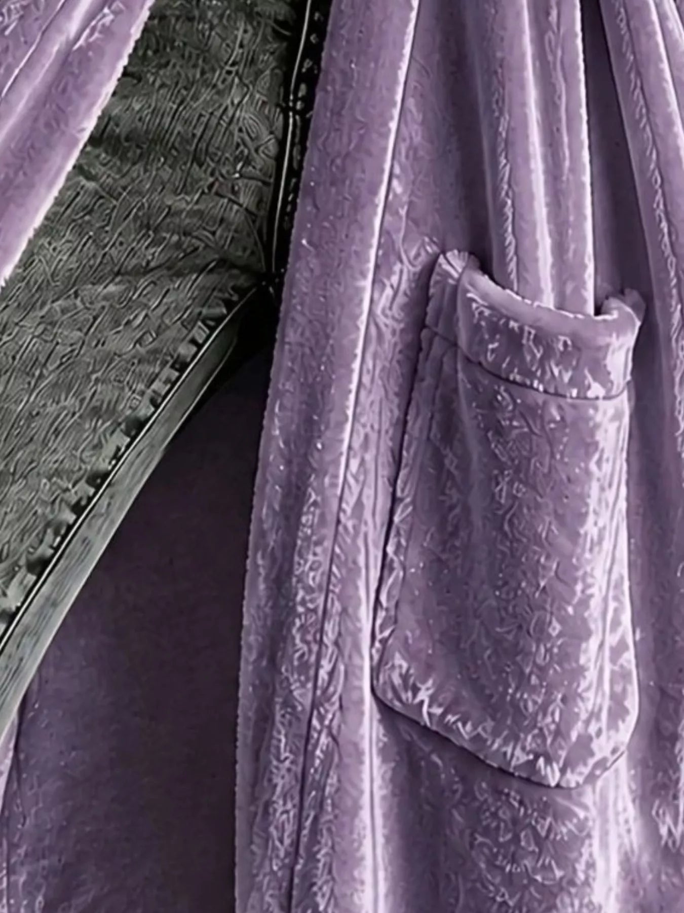 Full Size Velvet Open-Front Longline Outerwear Plus Size