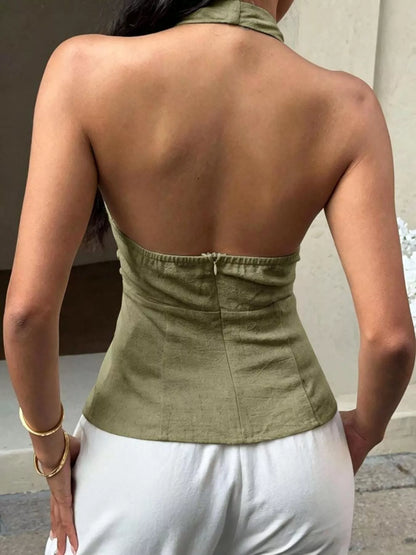 Halter Neck Buckle Tank