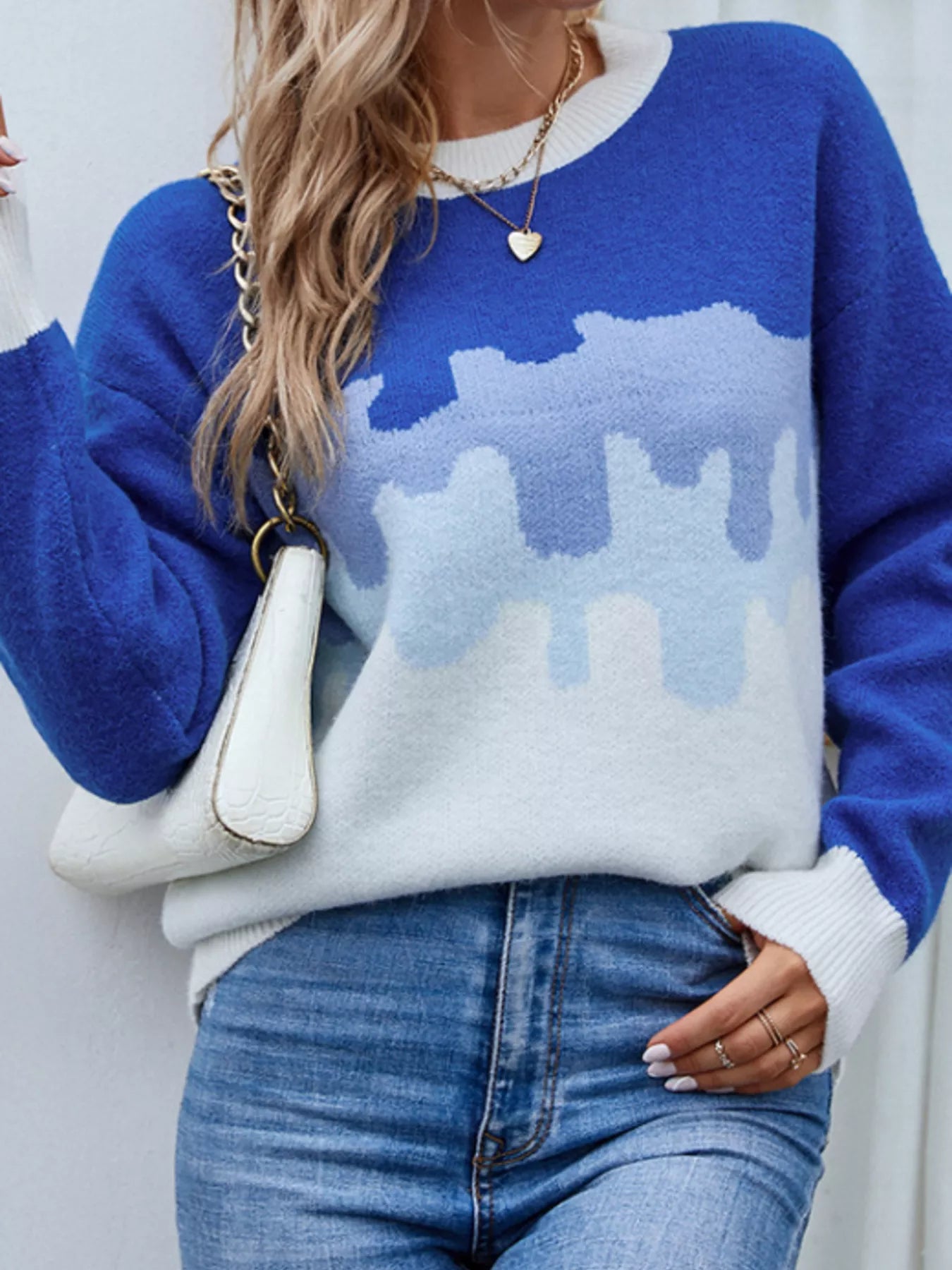 Contrast Round Neck Sweater