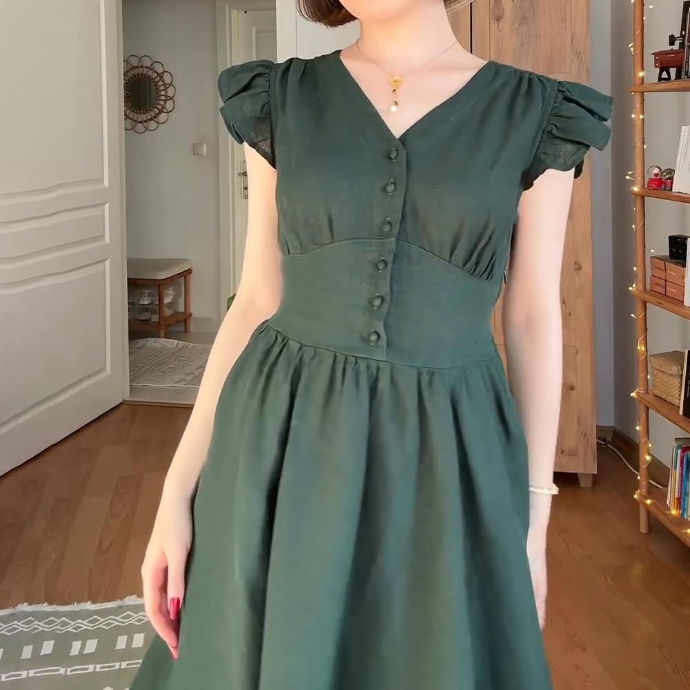 Retro Jasper Linen Dress