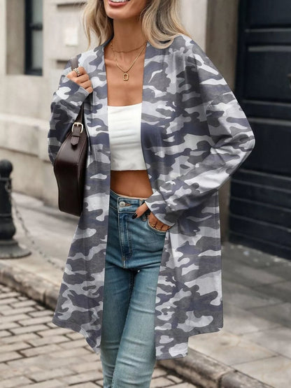 Printed Open Front Cardigan