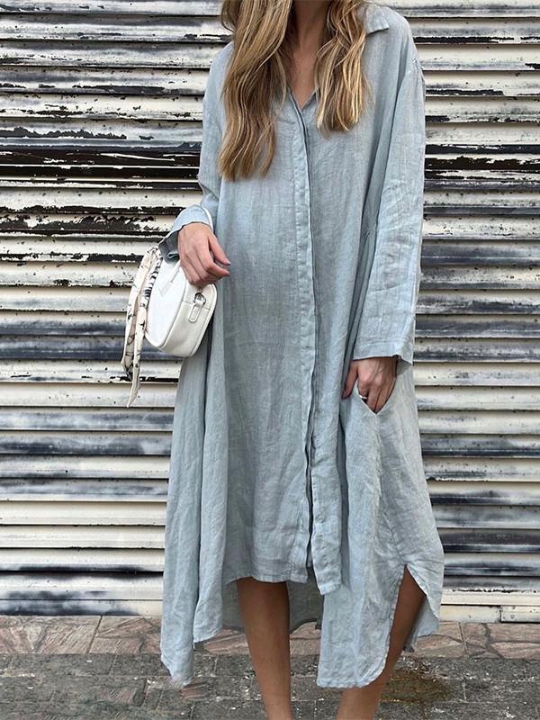 Fashion Casual Long-Sleeved Shirt Dress