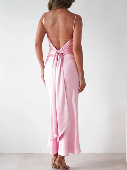 Satin Backless Cami Dress