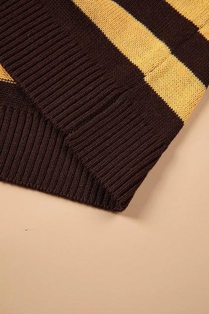 Stripe Striped Drop Shoulder Colorblock Pullover Sweater