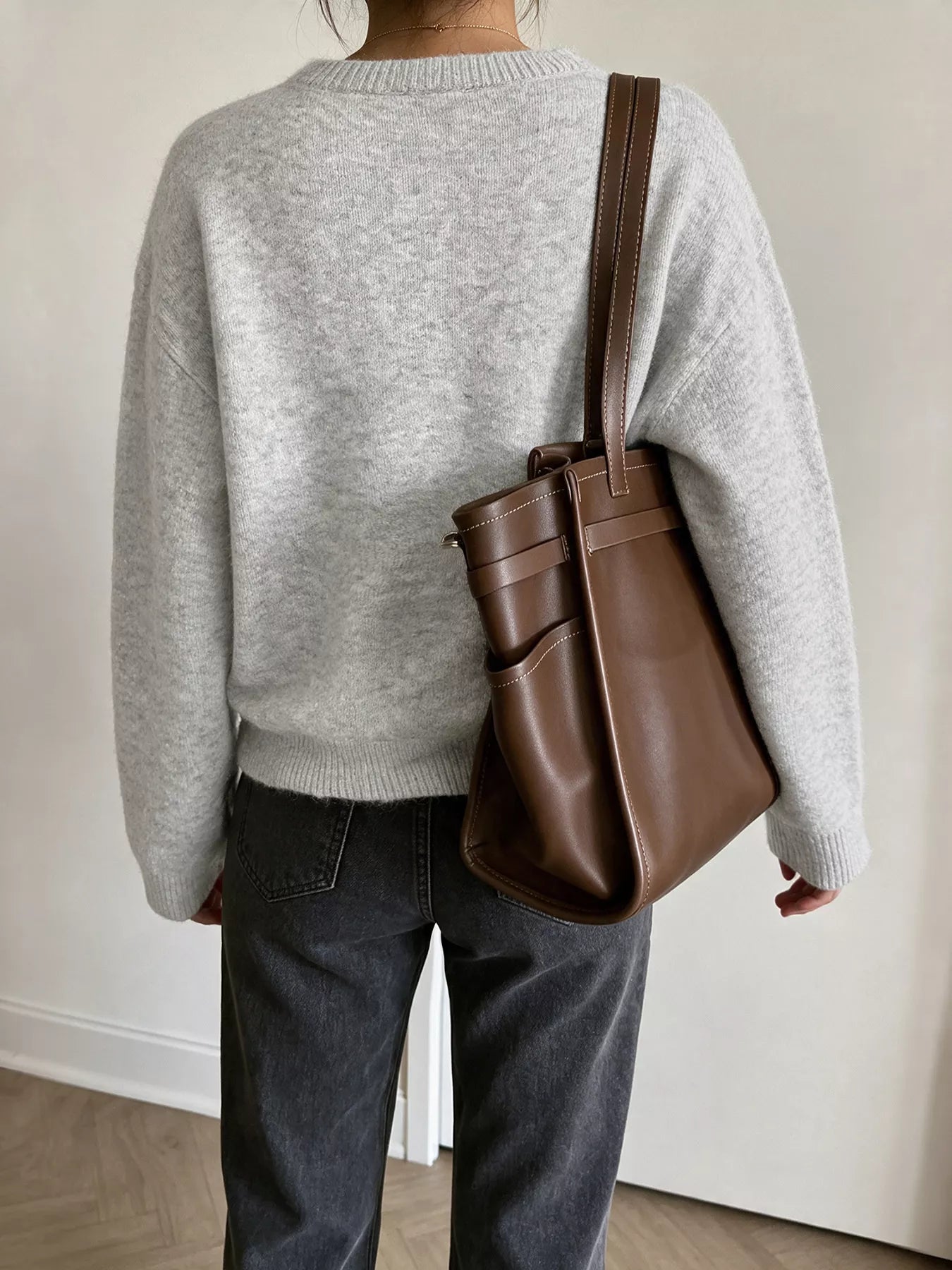 Crew Neck Button-Down Cardigan
