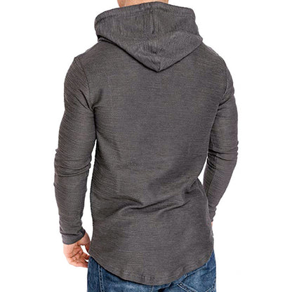 Strukturierte, einfarbige, hochwertige Pullover-Hoodies für Herren