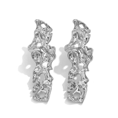 Fashion Temperament Liquid Lava Metal Earrings