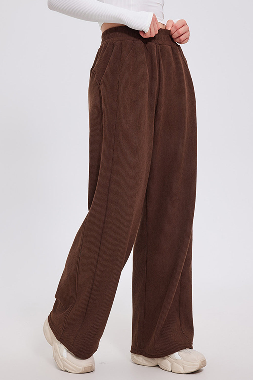 Blue Zone Planet | Basic Bae Elastic Waist Wide Leg Pants