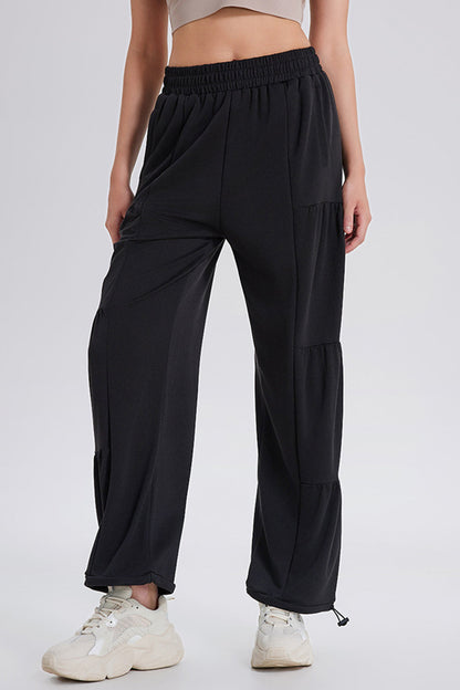Blue Zone Planet | Basic Bae Drawstring Elastic Waist Ruched Joggers