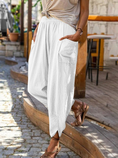 Wide Leg Cotton Loose Pencil Pants