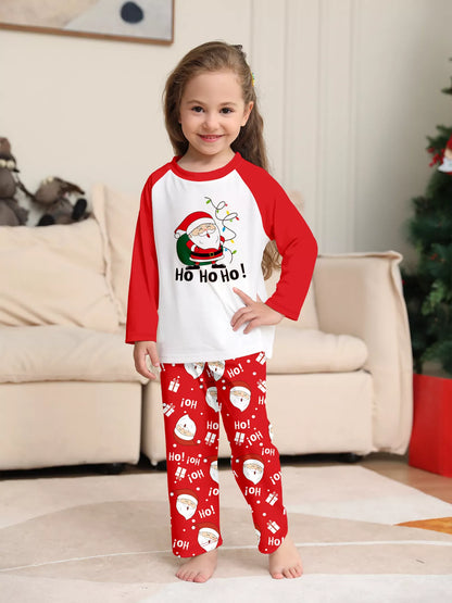 Full Size Matching Family Christmas Santa Claus Pajamas Set Plus Size