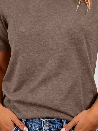 Classic Crew Neck Short Sleeve Knit Top