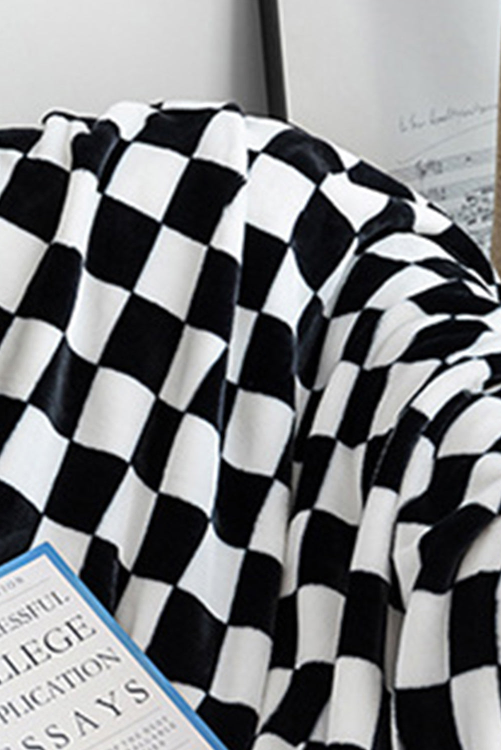 Blue Zone Planet | Black Checkerboard Printed Soft Throw Blanket