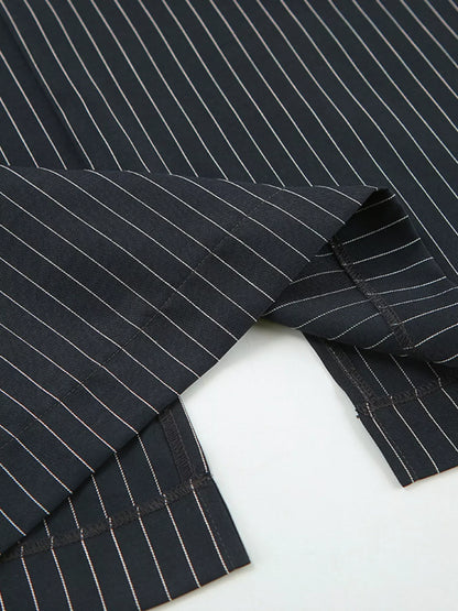 Slit Striped Maxi Skirt