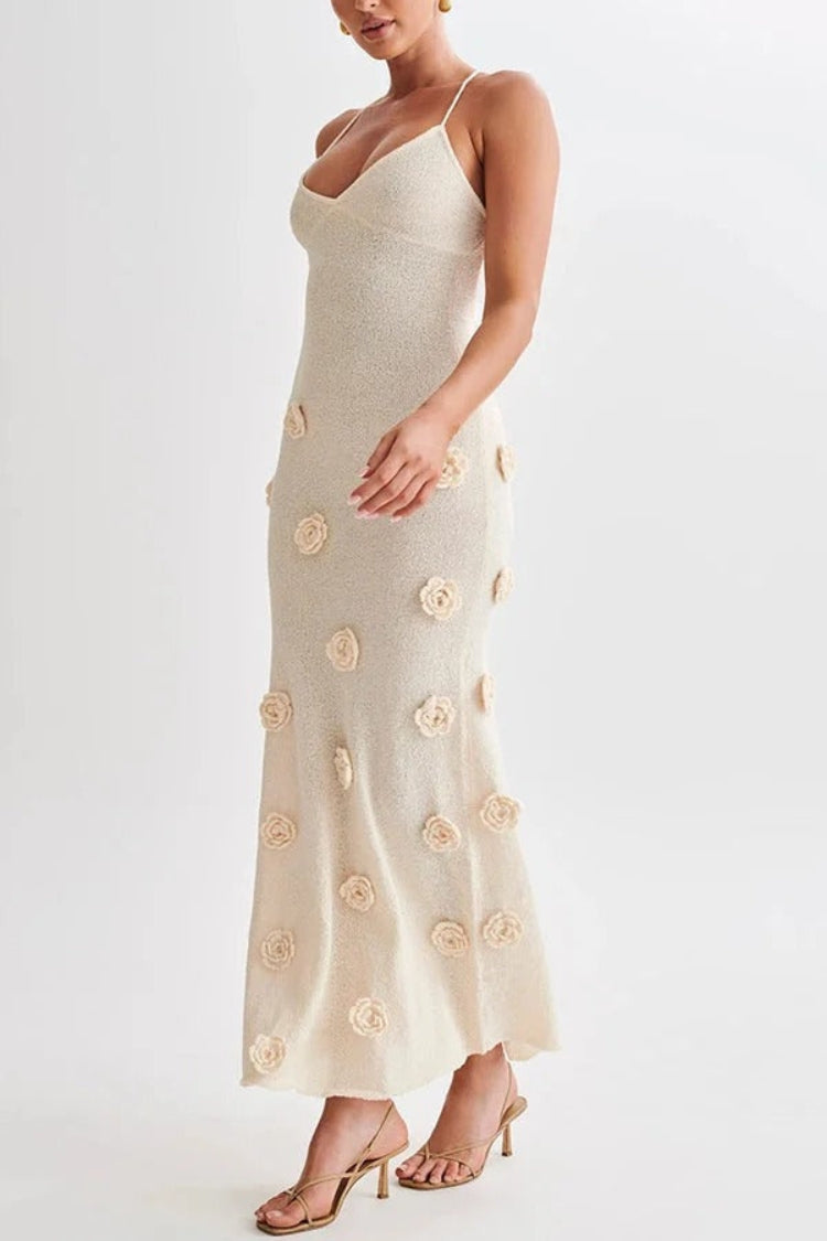 Robe longue à lacets et crochet dans le dos, des fleurs pour toutes les occasions