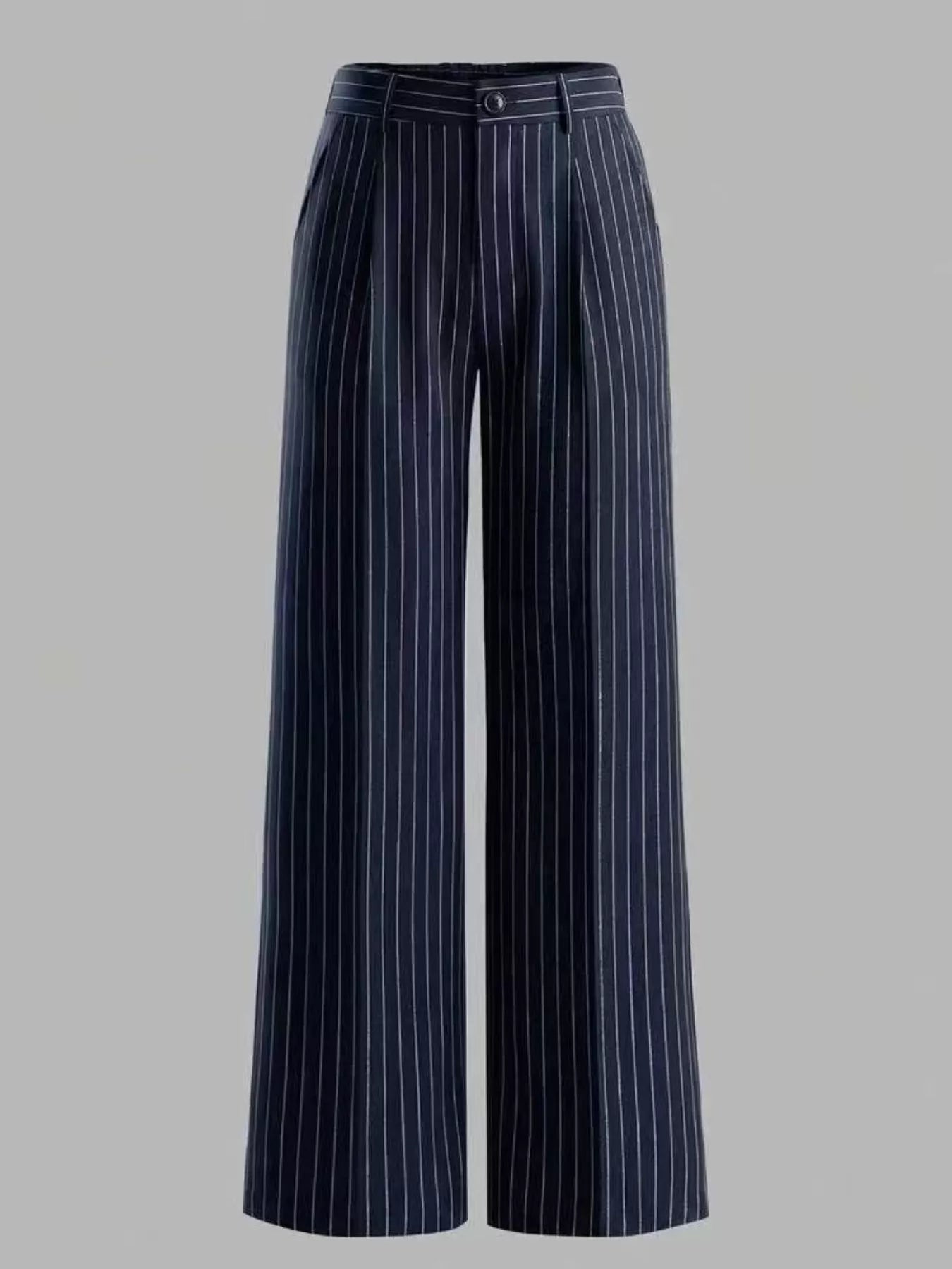 High-Waisted Striped Wide-Leg Pants for Women