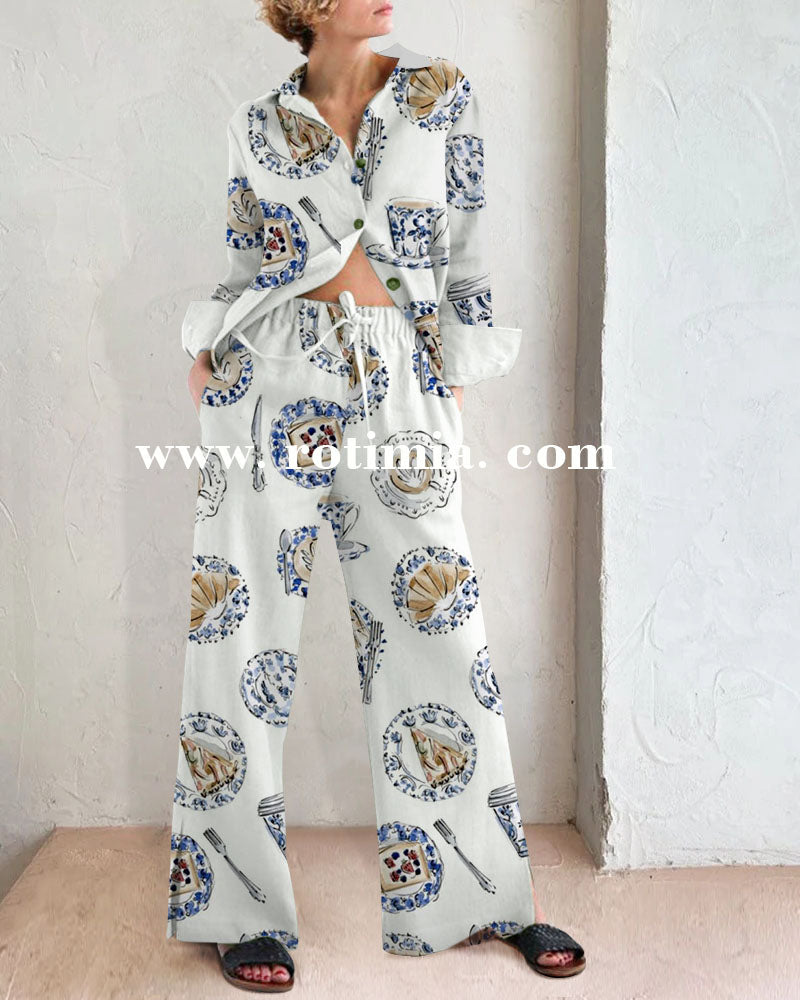 Afternoon Tea Print Two -piece Suit