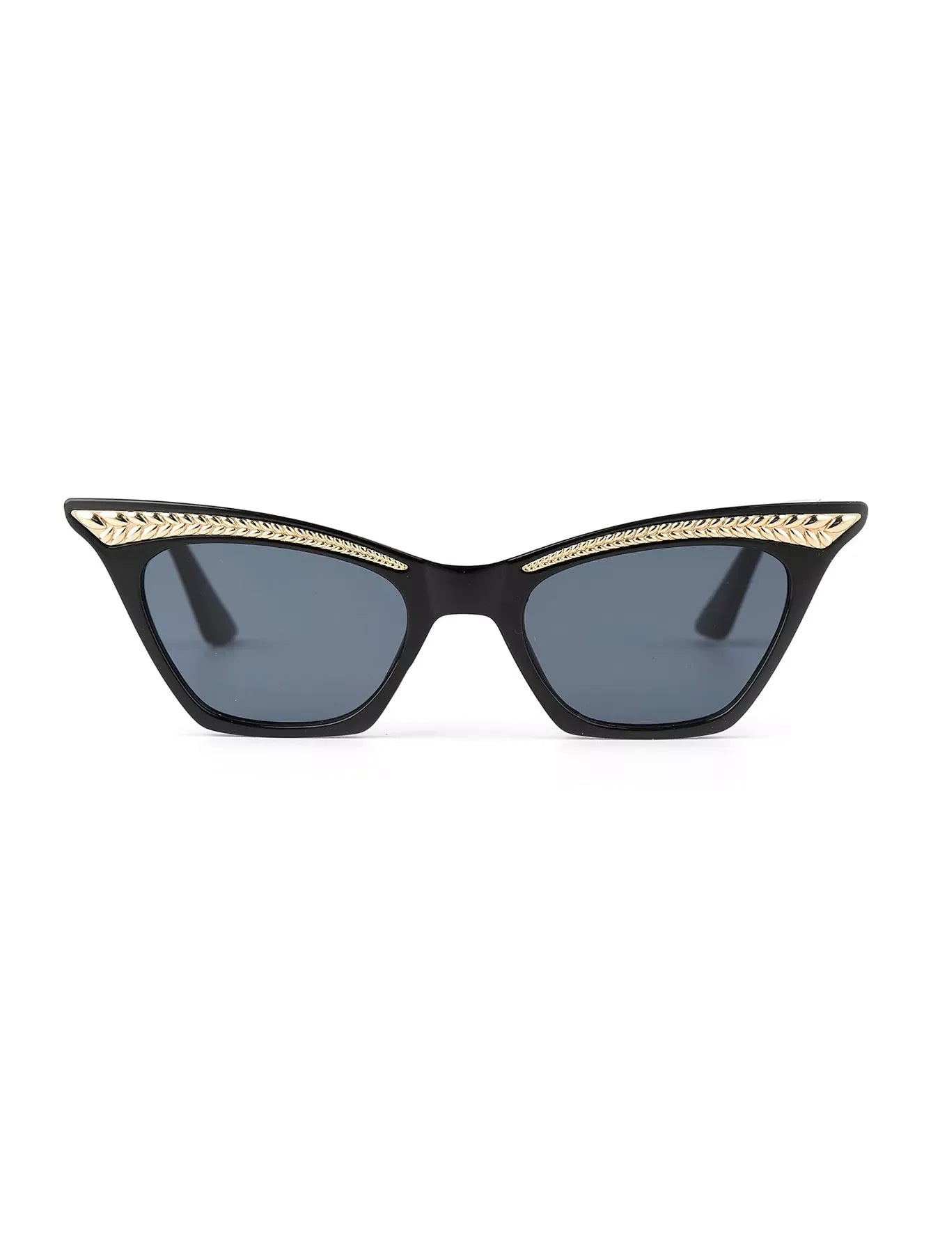 Chic Cat-Eye Sunglasses with Embellished Temple