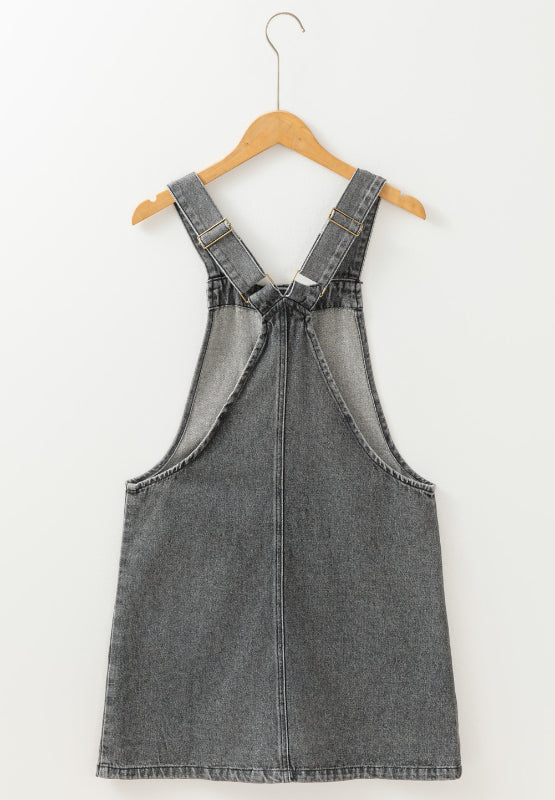 Blue Zone Planet | Wide Strap Button Down Denim Overall Dress