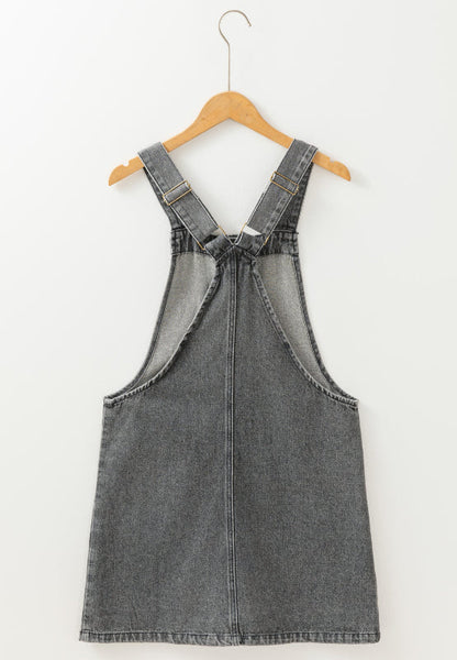 Blue Zone Planet | Wide Strap Button Down Denim Overall Dress