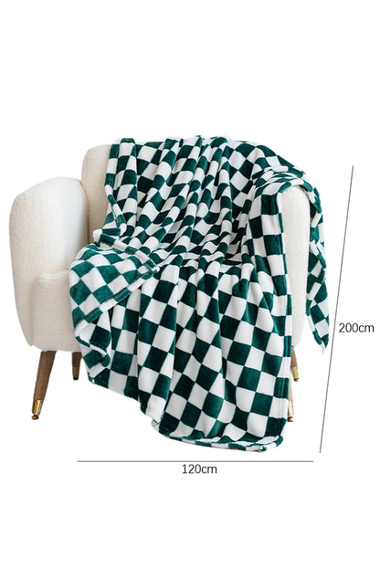 Blue Zone Planet | Black Checkerboard Printed Soft Throw Blanket