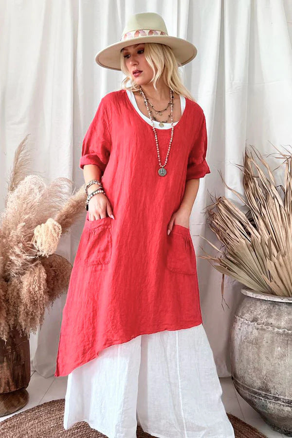 Casual Irregular Hem Loose Dress