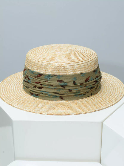 Ribbon Straw Boater Hat