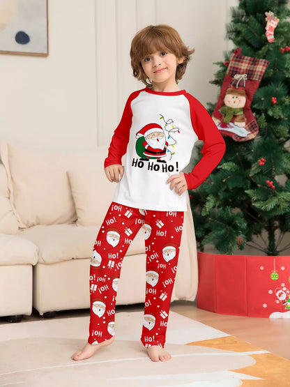 Full Size Matching Family Christmas Santa Claus Pajamas Set Plus Size