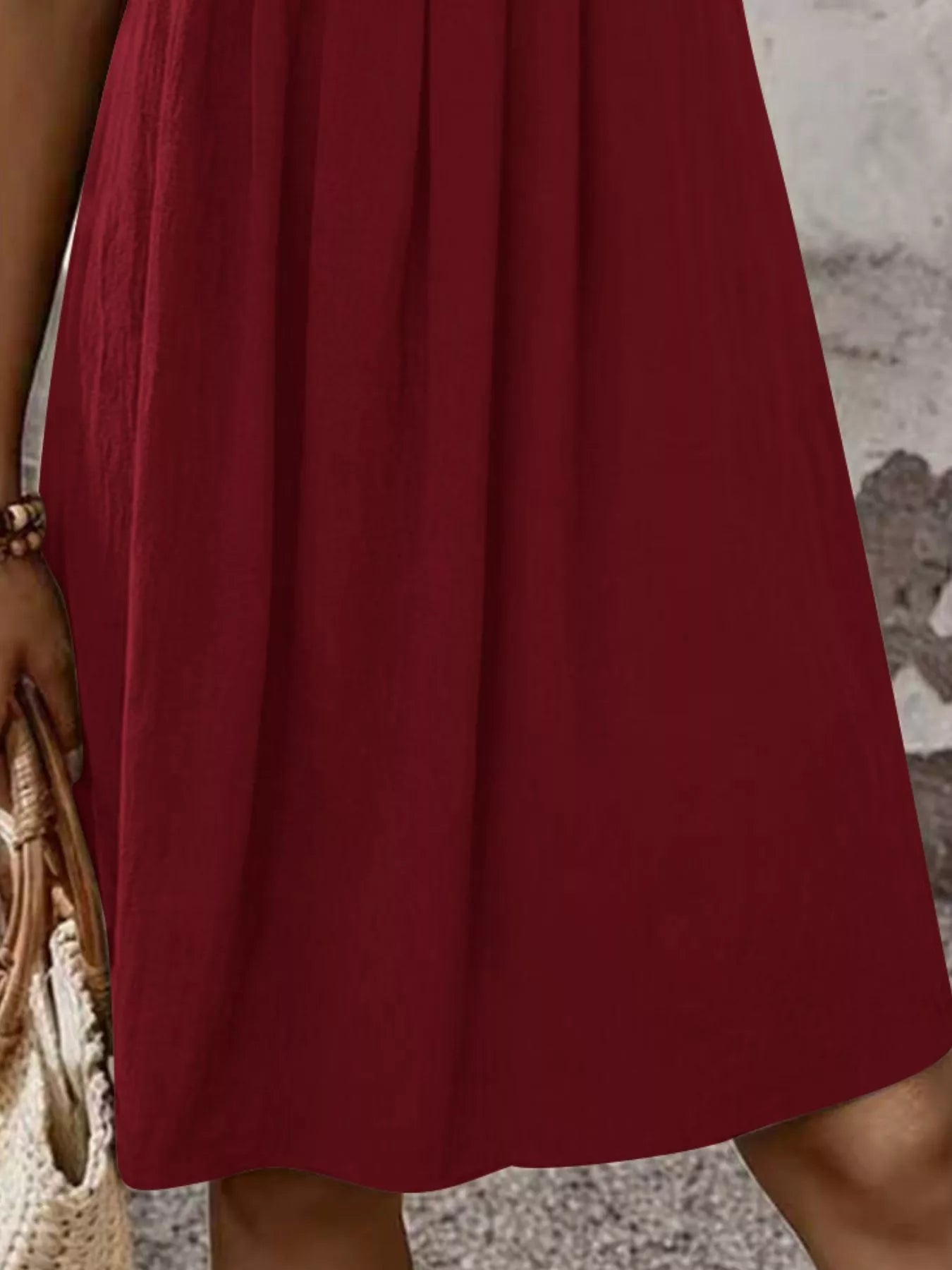 Zipper-Front Short Sleeve A-Line Dress