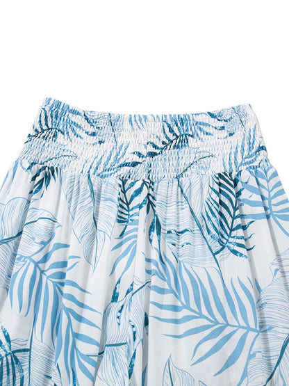 Tropical Wide Leg Pants | Shirred Waist Women’s Style