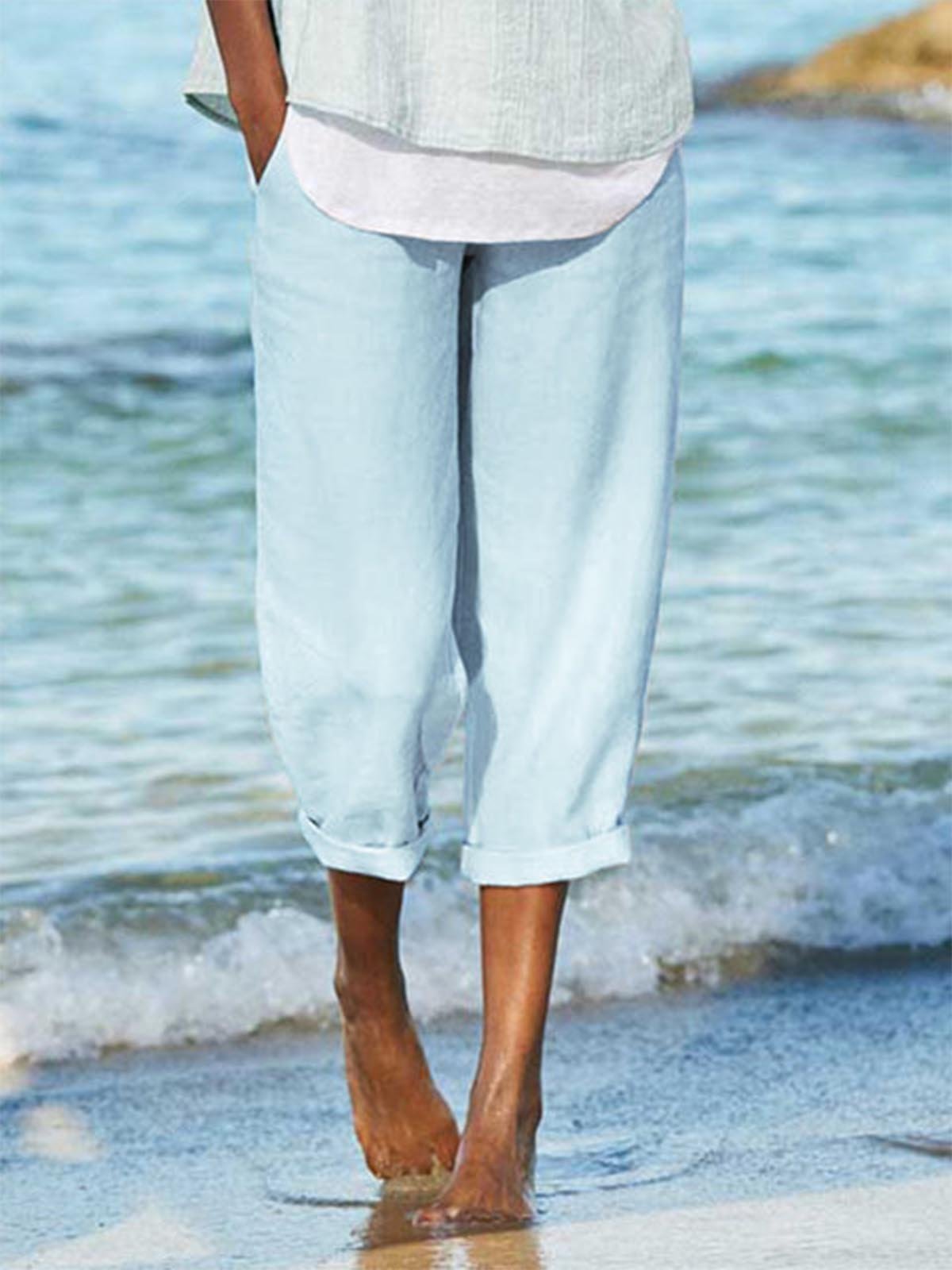 Hot SaleSummer Linen Casual Solid Pants