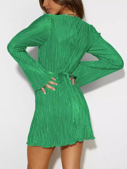 Cutout Flare Sleeve Mini Dress