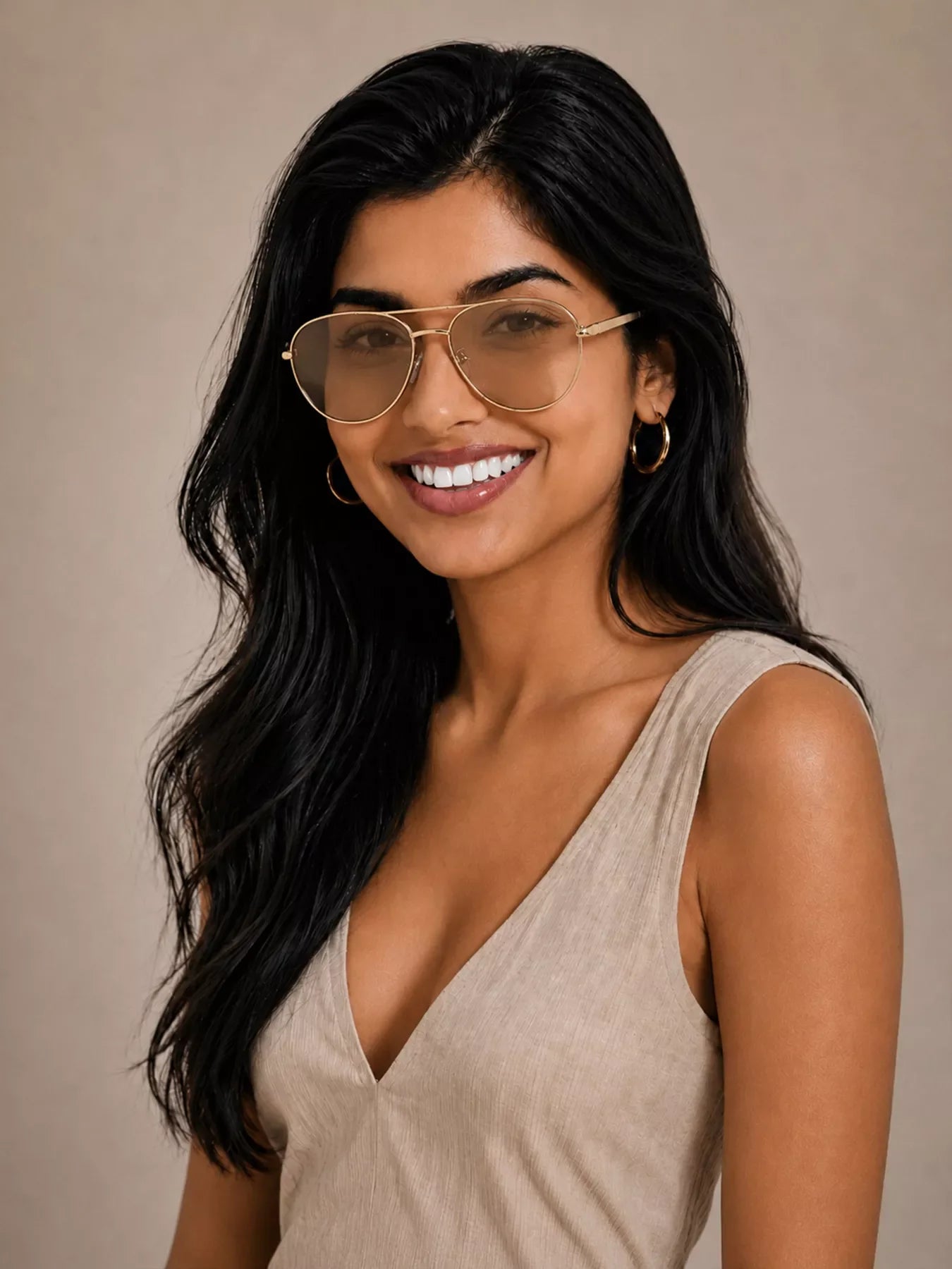 Aviator Sunglasses with Metal Lenses