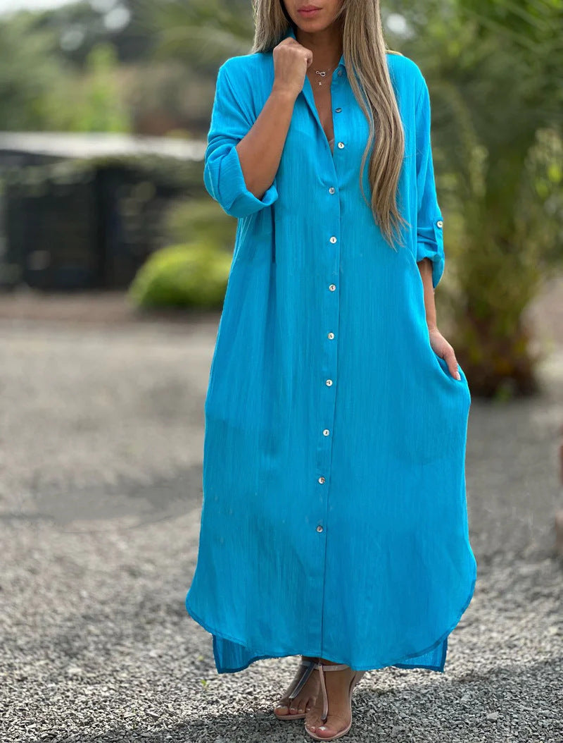 Solid Color Comfort Maxi Dress