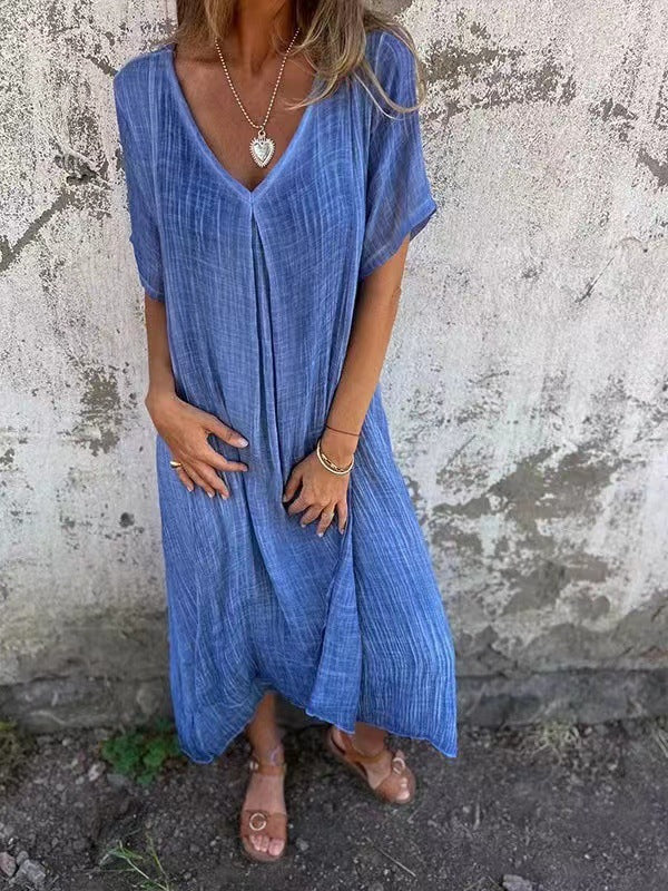 Stylish Cotton V-Neck Dress