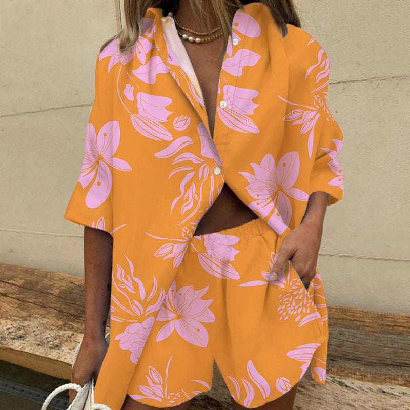 Summer Beach Colorful Printed Two -piece Suit