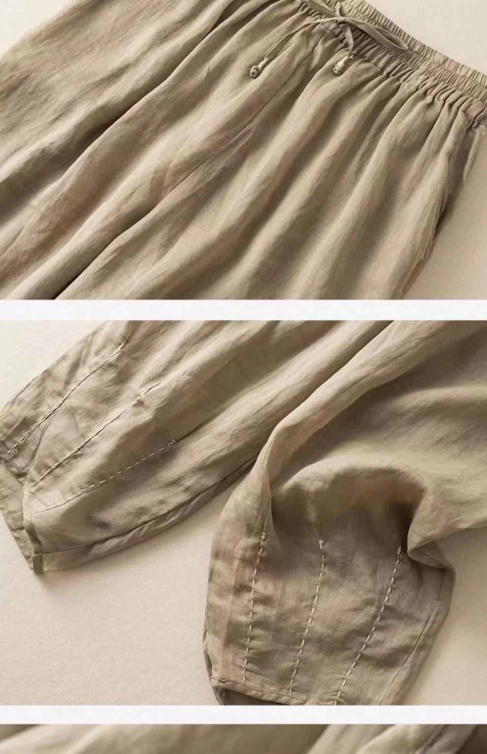 Artistic Retro Loose Cotton Linen Casual Pants