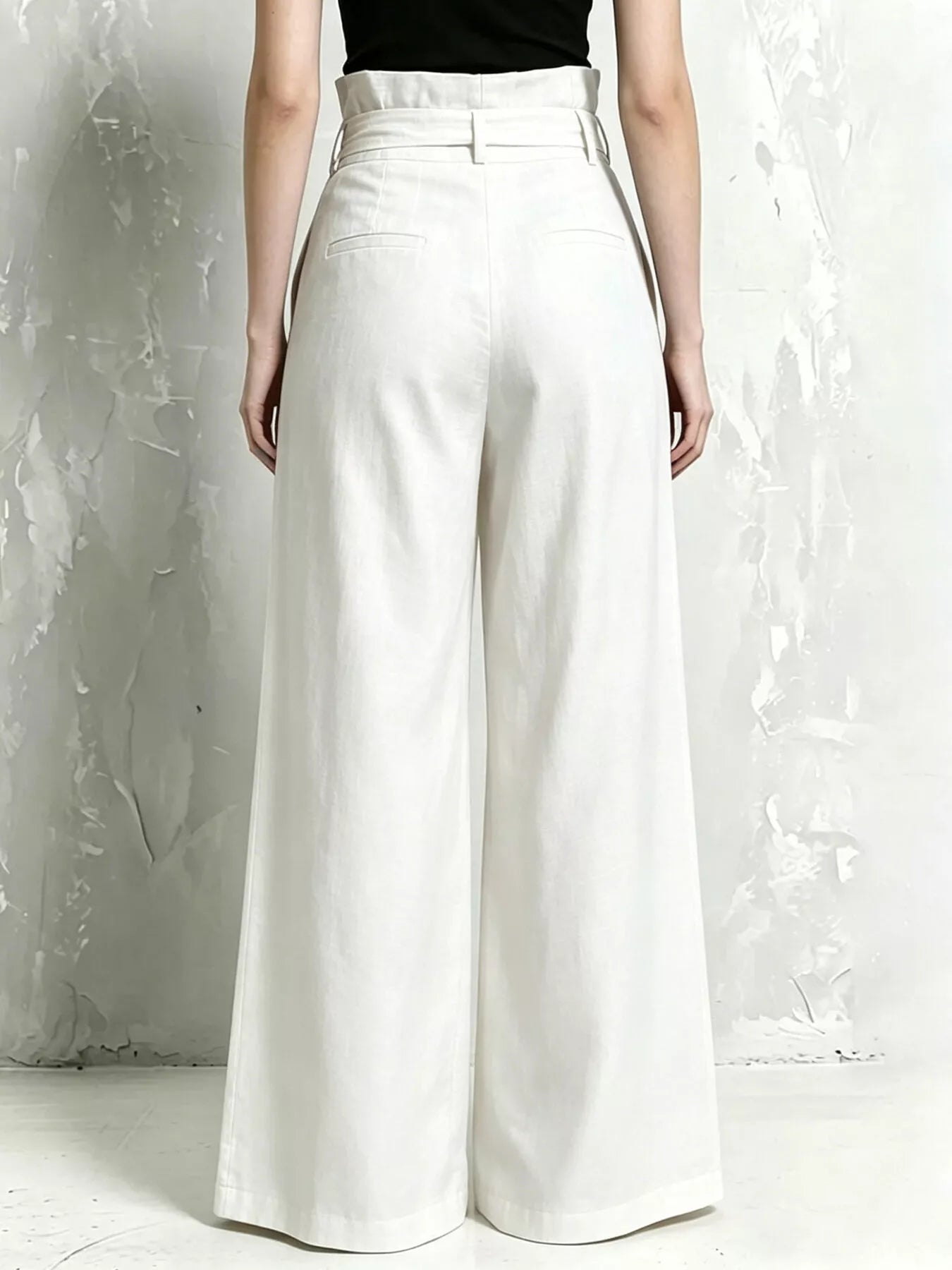 Full Size Wide-Leg Paperbag Waist Pants Plus Size