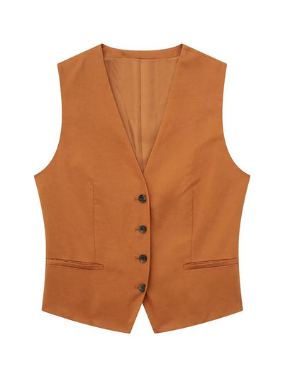 Ensemble deux pièces haut court sans manches à col en V et jupe évasée mi-longue 